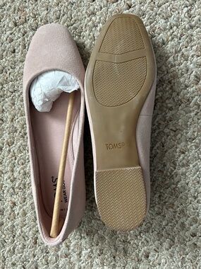 TOMS Women's Blush Pink Suede Ballet Flats